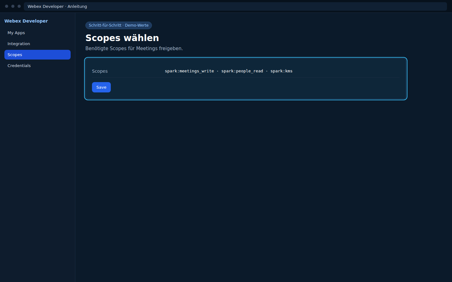 Webex — Scopes