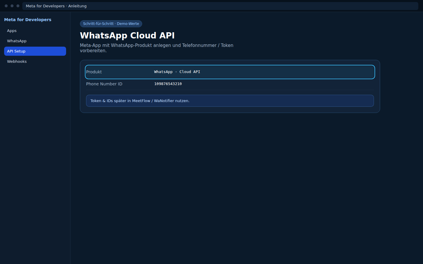 Meta — WhatsApp API Setup
